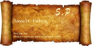 Savolt Petra névjegykártya