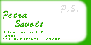 petra savolt business card